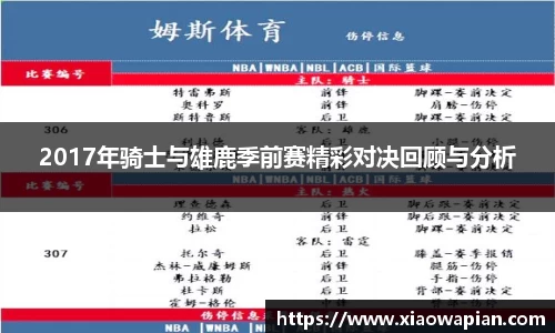 2017年骑士与雄鹿季前赛精彩对决回顾与分析