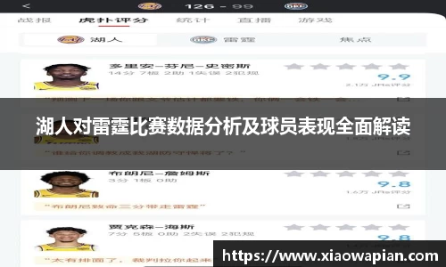 湖人对雷霆比赛数据分析及球员表现全面解读